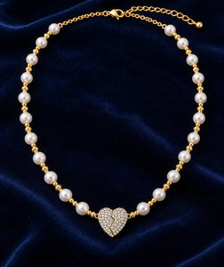 Elegant Pearl Broken Heart Necklace – A Symbol of Love & Elegance - Get Free Shipping